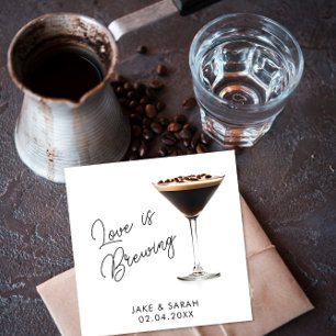 Elegant "Kärlek is Brewing" Espresso Martini Theme Pappersservett