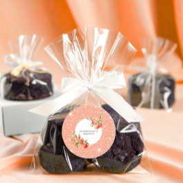 Elegant kärlek lika söt som en persika - bröllopsf runt klistermärke