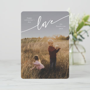 Elegant "Kärlek", platt foto-kort för Valentines d Julkort