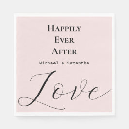Elegant Kärlek  Rosa Bröllop Pappersservett