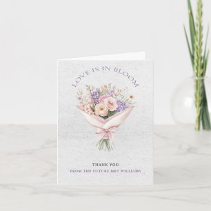 Elegant kärlek står i blomning dusch tackkort