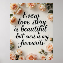 Elegant Kärlek Story Quote med Ro Poster