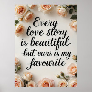 Elegant Kärlek Story Quote med Ro Poster