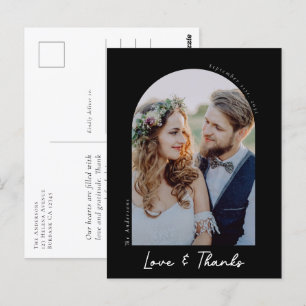 Elegant Kärlek & tack Photo Bröllop Tack Vykort