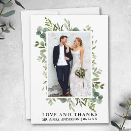 Elegant Kärlek Tack Watercolor Eucalyptus Greenery