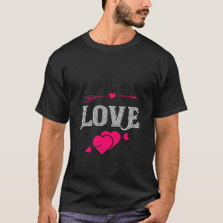 Elegant Kärlek Typografi med hjärta och pil T Shirt