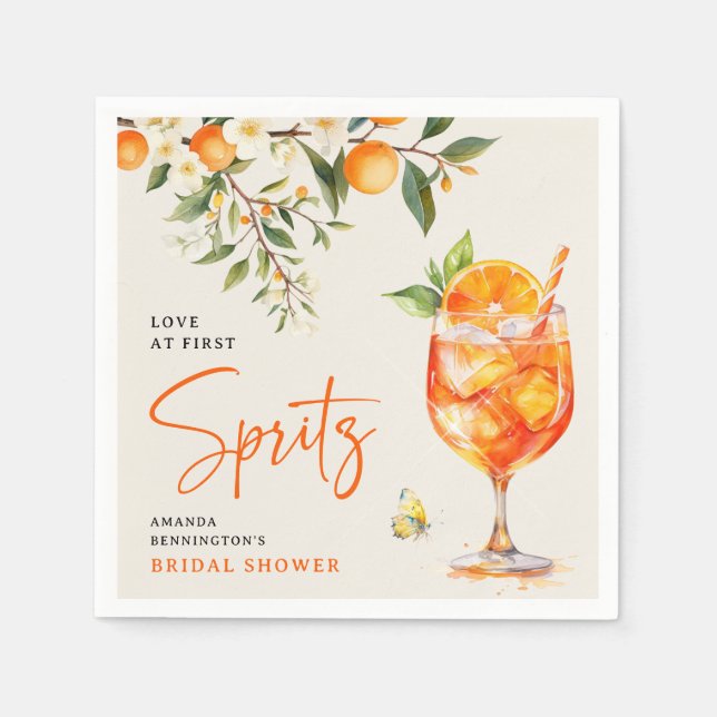 Elegant Kärlek vid First Spritz' Möhippa Pappersservett (Framsidan)