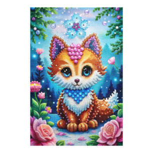 Elegant Kat 5 D Diamond Painting Kit Hårda väggutt Fototryck