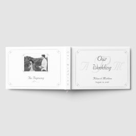 Elegant katolik Monogrammed Bröllop Guest Bok