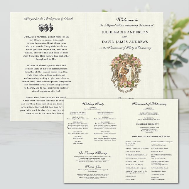 Elegant katolsk latinsk bröllopsprogram för mässan (Our wedding programs are a wonderful addition to your wedding ceremony. )