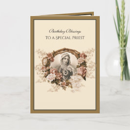 Elegant katolsk präst Guld Jungfru Maria Kort