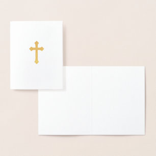 Elegant Katolska Guld Christian Kor Religiösa Folierat Kort
