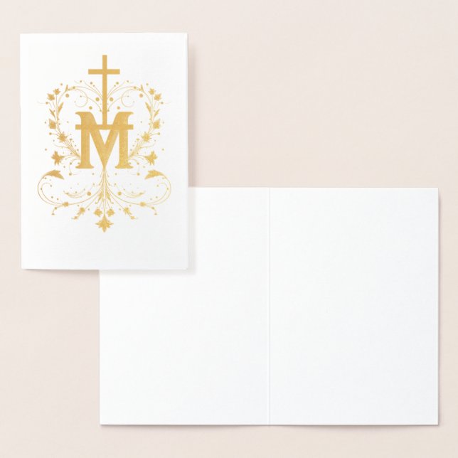 Elegant Katolska Guld Marian Kor Religiösa Folierat Kort (Display)