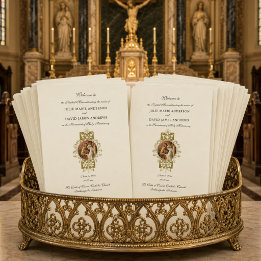 Elegant katolskt bröllop Latinmässa Program