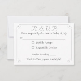 Elegant katolskt svarskort i Monogrammed Bröllop OSA Kort