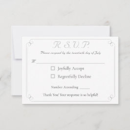 Elegant katolskt svarskort i Monogrammed Bröllop OSA Kort