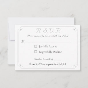 Elegant katolskt svarskort i Monogrammed Bröllop OSA Kort