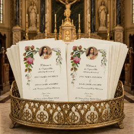 Elegant katolskt traditionellt bröllopsprogram för