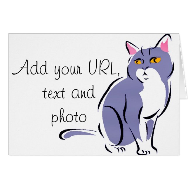 Elegant Katt Hälsningskort (Framsidan Horizontal)