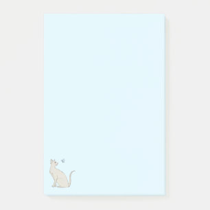 Elegant katt med fjäril post-it block