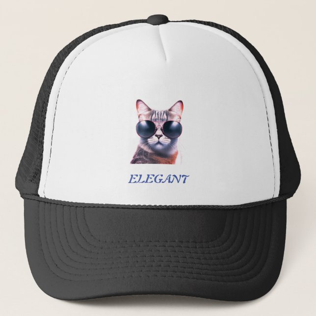 elegant katt med solglasögon Trucker Hatt / mössa Keps (Framsida)