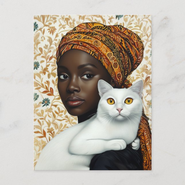 Elegant Katt och kvinnor Vykort (Framsida)