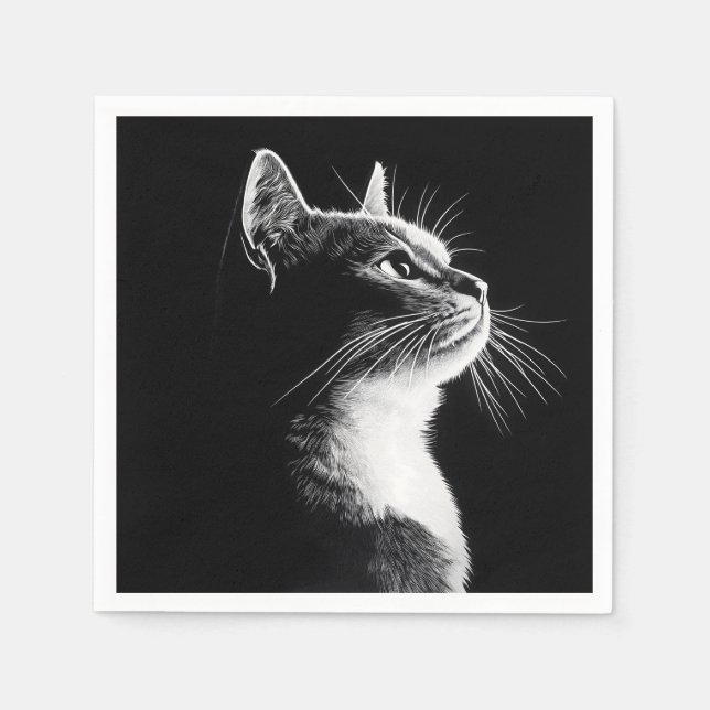 Elegant Katt Pappersservett (Framsidan)