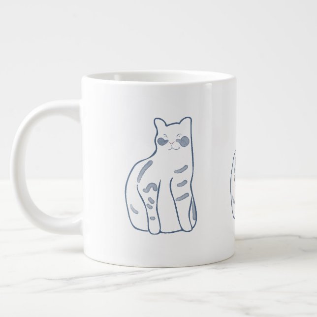 Elegant kattdesign jumbo mugg (Vänster)