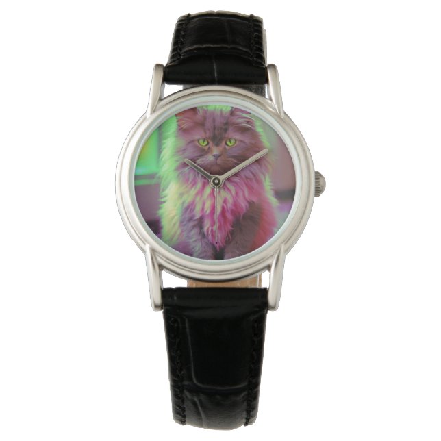 Elegant Kattklocka för kattälskare Armbandsur (Framsida)