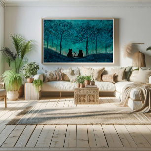 Elegant kattkonst Akvarellmålning Poster