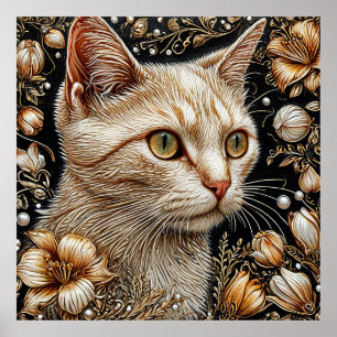 Elegant kattporträtt poster