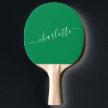 Elegant Kelly Grönt Script Namn Personlig Pingisracket<br><div class="desc">Elegant Kelly Grönt Script Namn Personlig Ping Pong Paddle</div>