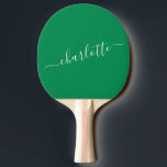 Elegant Kelly Grönt Script Namn Personlig Pingisracket<br><div class="desc">Elegant Kelly Grönt Script Namn Personlig Ping Pong Paddle</div>