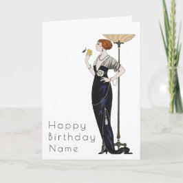 Elegant Kemi Art Deco Birthday Kort