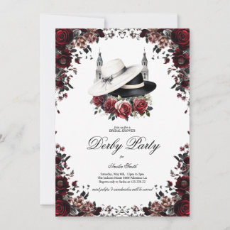 Elegant Kentucky Derby Bridal Shower Invitation Fl Inbjudningar