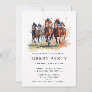 Elegant Kentucky Derby-fest Invitation med Häst Inbjudningar