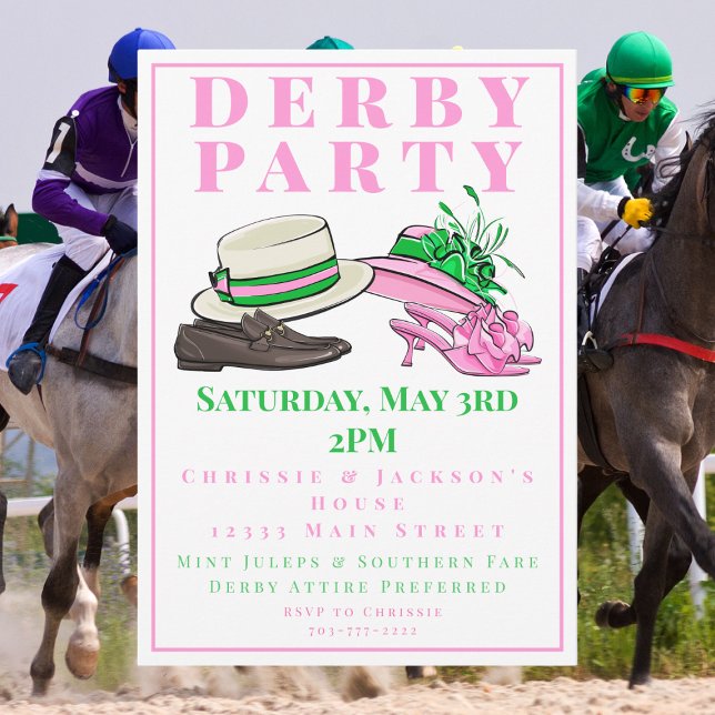 Elegant Kentucky Derby Party Hat & Heels Soiree  Inbjudningar (Skapare uppladdad)