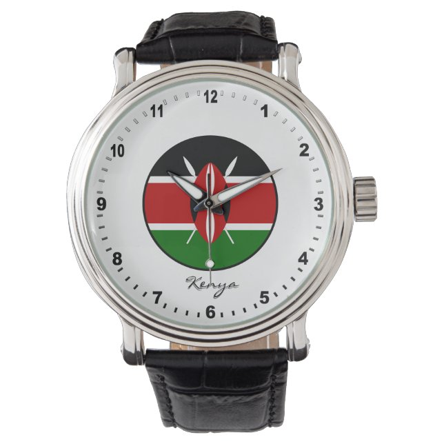 Elegant Kenya Watch & Kenyan Flagga Armbandsur (Framsida)