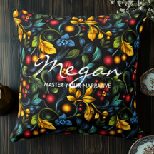 Elegant Khokhloma Inspirerad Dekorativ Kuddcover