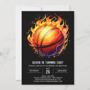 Elegant Kids Basketball Birthday Inbjudningar