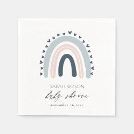 ELEGANT KIDS BLUE  RAINBOW HEART BABY SHOWER PAPPERSSERVETT