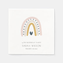 ELEGANT KIDS BLUE RAINBOW HEART BIRTHDAY