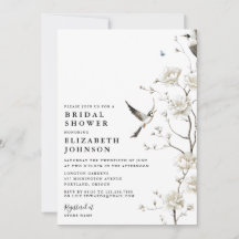 Elegant kinesisk blomster QR-kod Bröllopsdusch
