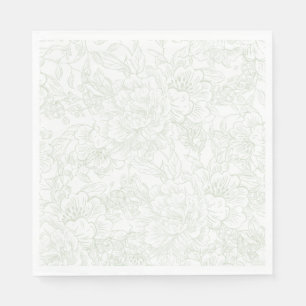 Elegant kinesisk grön blomsterbröllop pappersservett