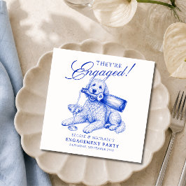 Elegant kinesisk konst med Golden Doodle Förlovnin Pappersservett