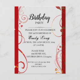 Elegant kinesisk krysantemum födelsedagsinbjudan vykort