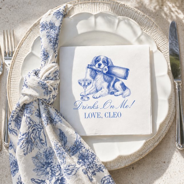 Elegant kinesisk kunglig kavajervigsel pappersservett (Elegant Chinoiserie King Cavalier Wedding Napkins)