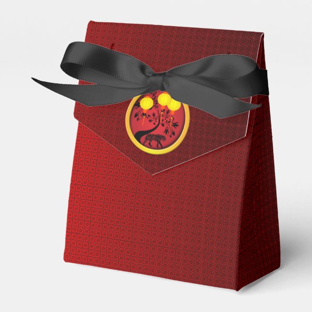 Elegant kinesiska nyårsmarkörer i Guld Presentaskar (Framsidan Sidan)