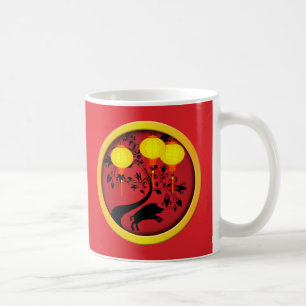 Elegant kinesiska nyårsmönster för Gris Kaffemugg