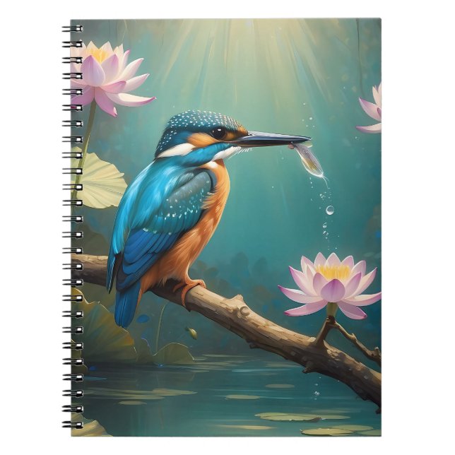 Elegant Kingfisher Bird Anteckningsbok (Framsidan)